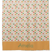 Pompoen Halloween sinaasappel geel groen Douchegordijn (Voorkant)