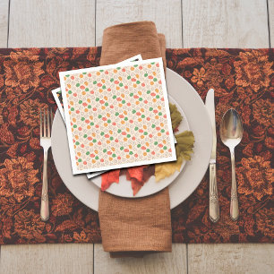 Pompoen Halloween sinaasappel geel groen wit Servet