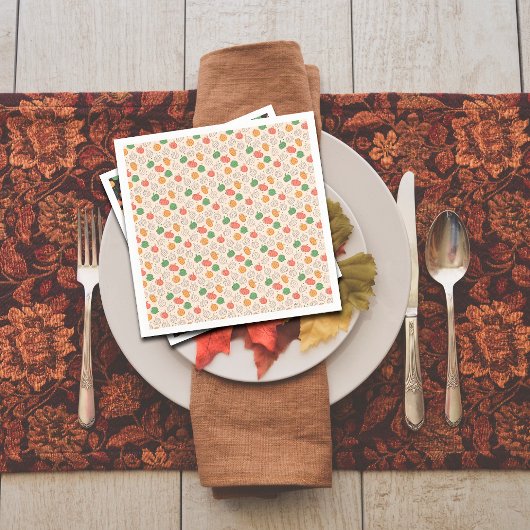 Pompoen Halloween sinaasappel geel groen wit Servet