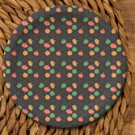 Pompoen Halloween sinaasappel groen zwart patroon Papieren Bordje