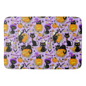 Pompoen Halloween Snoep Black Cats Badmat (Voorkant)