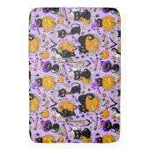 Pompoen Halloween Snoep Black Cats Badmat (Voorkant Verticaal)