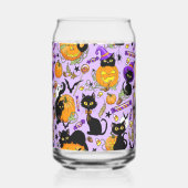 Pompoen Halloween Snoep Black Cats Blikvorm Glas (Achterkant)