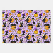 Pompoen Halloween Snoep Black Cats Inpakpapier Vel (Voorkant)