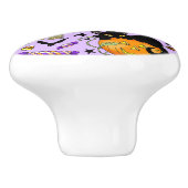 Pompoen Halloween Snoep Black Cats Keramische Knop (Zijkant)