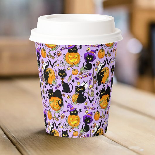 Pompoen halloween Snoep Black Cats Papieren Bekers