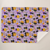 Pompoen Halloween Snoep Black Cats Sherpa Deken (Voorkant (horizontaal))