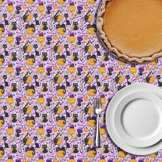 Pompoen Halloween Snoep Black Cats Tafelkleed