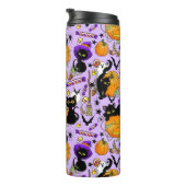 Pompoen Halloween Snoep Black Cats Thermosbeker (Geroteerd rechts)