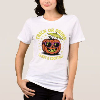 Pompoen Halloween T-shirt truc of drink