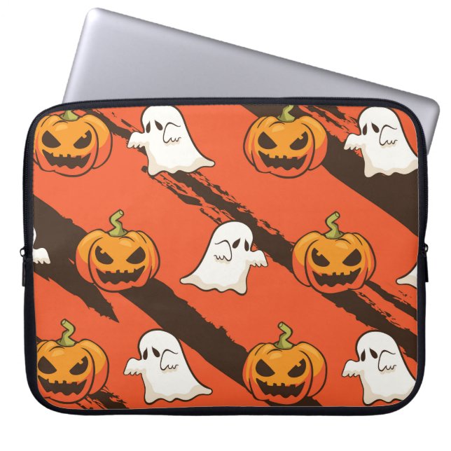 Pompoen Halloween thema, naadloos patroon. Laptop Sleeve (Voorkant)