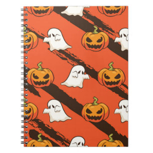 Pompoen Halloween thema, naadloos patroon. Notitieboek