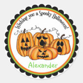 Pompoen Halloween Treat Stickers (Voorkant)