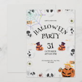 Pompoen Halloween-uitnodiging, Halloweenavond  Kaart (Voorkant / Achterkant)