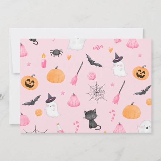 Pompoen Halloween verjaardagsfoto bedankkaart Kaart (Achterkant)