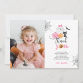 Pompoen Halloween verjaardagsfoto bedankkaart Kaart (Voorkant)