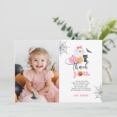 Pompoen Halloween verjaardagsfoto bedankkaart Kaart (Staand voorkant)