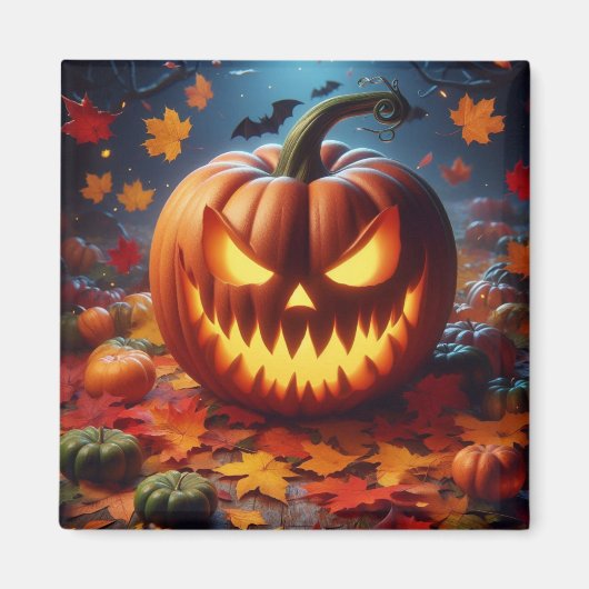 pompoen/Halloween/vleermuis spooky Magneet (Voorkant)