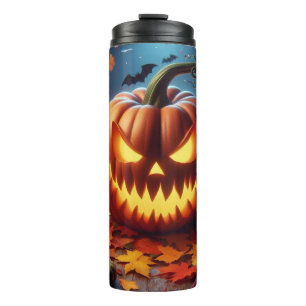pompoen/Halloween/vleermuis spooky Thermosbeker