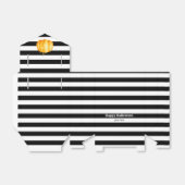 Pompoen. Halloweenfeest. Zwart-wit gestreept Bedankdoosjes (Uitgevouwen)