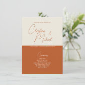 Pompoen · Handgeschreven Script Wedding Program Informatiekaartje (Staand voorkant)