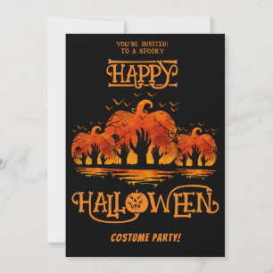 Pompoen Happy Halloween Feestkostuum Zwart Handen Kaart