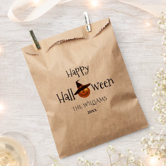Pompoen Happy Halloween Gepersonaliseerde Favor Ba Bedankzakje (Geknipt)