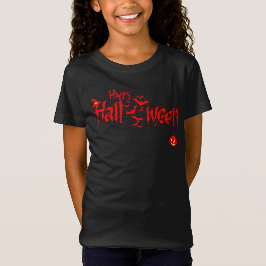 Pompoen Happy Halloween kostuum eng T-shirt (Voorkant)
