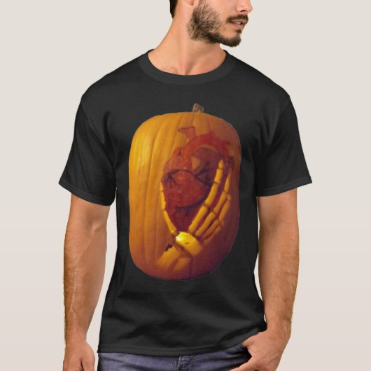 Pompoen, hart in de hand t-shirt (Voorkant)