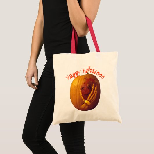 Pompoen, hart in de hand tote bag (Voorkant (product))