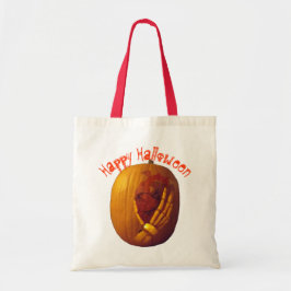 Pompoen, hart in de hand tote bag