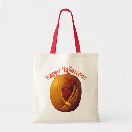 Pompoen, hart in de hand tote bag (Voorkant)