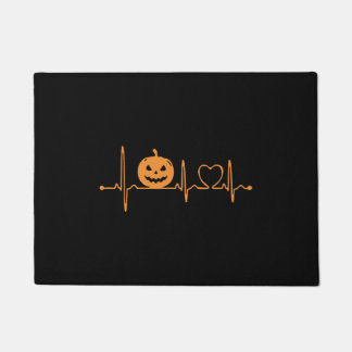 Pompoen hartslag Halloween T Shirt Design Deurmat