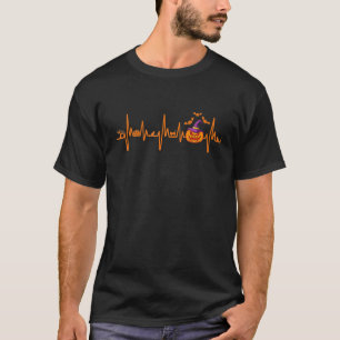 Pompoen Hartslag Vleermuizen Kat Geesten Halloween T-shirt