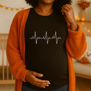Pompoen Heartbeat Zwangerschap Halloween Moedersch T-shirt