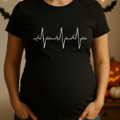 Pompoen Heartbeat Zwangerschap Halloween Moedersch T-shirt