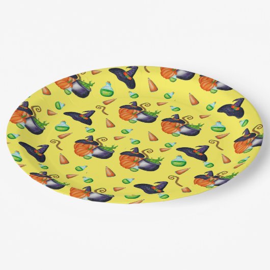 pompoen heks brouwen Halloween partij benodigdhede Papieren Bordje (Gekanteld)