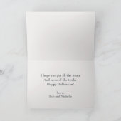  pompoen heks en pijp aangepaste halloween feestdagen kaart (Binnen)