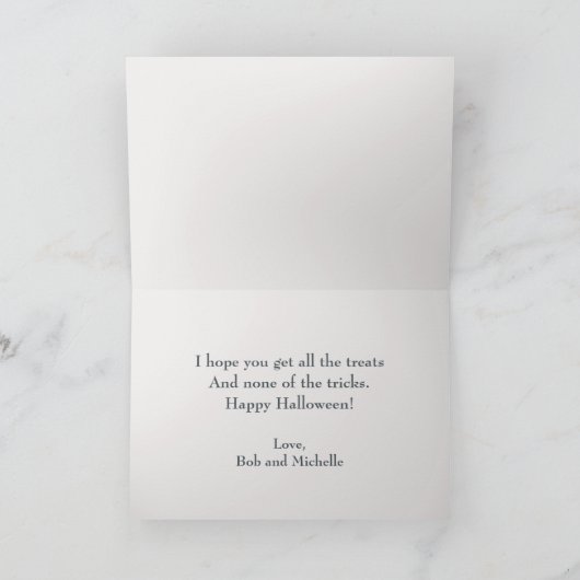  pompoen heks en pijp aangepaste halloween feestdagen kaart (Binnen)