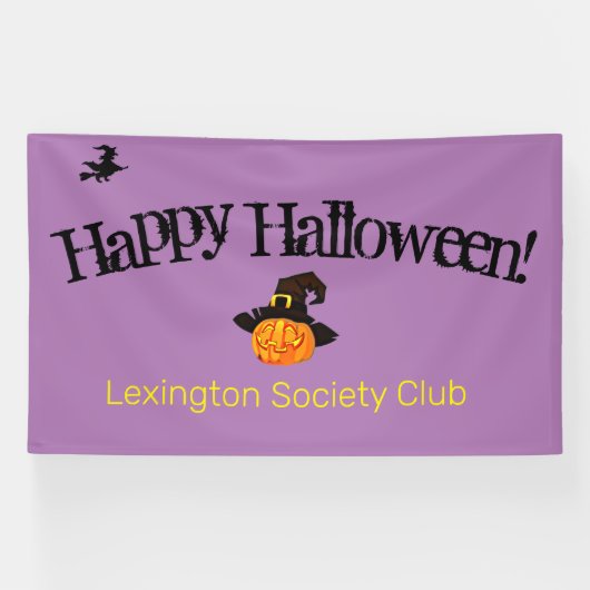 Pompoen Heks Halloween Feest Banner (Horizontaal)
