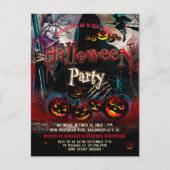 pompoen heks Halloween feestuitnodiging Briefkaart (Voorkant)
