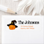 Pompoen Heks Halloween Retouradreslabels Etiket (Insitu)