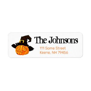 Pompoen Heks Halloween Retouradreslabels Etiket