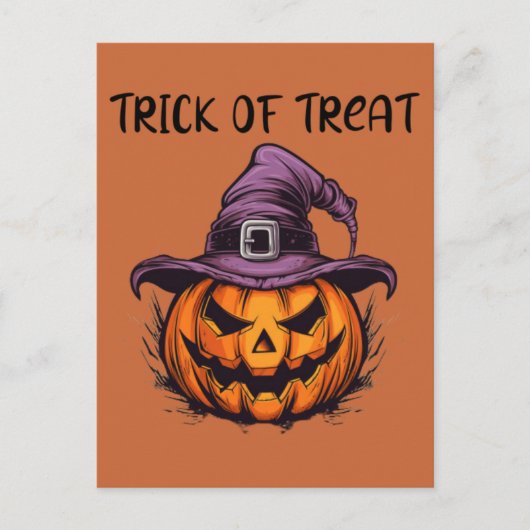 Pompoen heks pet, enge Halloween trick or treat Briefkaart (Voorkant)
