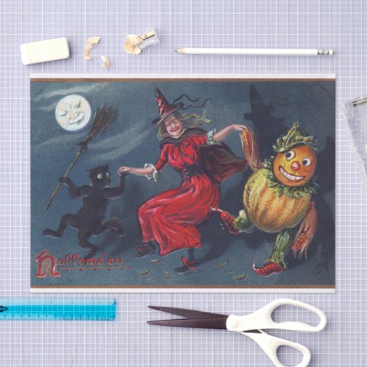  pompoen heks zwart kattepartijweefsel tissuepapier (Craft)