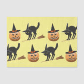 pompoen heks, zwarte kat heks halloween tissuepapier (Voorkant)