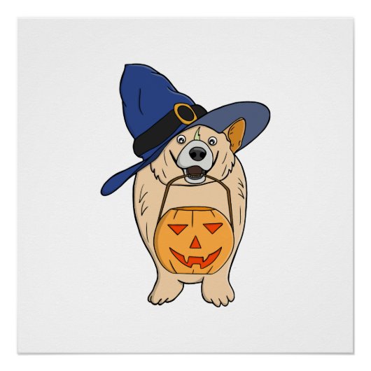 Pompoen Heksen Hond Perfect Poster (Voorkant)