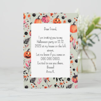 Pompoen Helloween uitnodiging