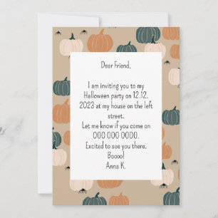 Pompoen Helloween uitnodiging