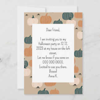 Pompoen Helloween uitnodiging